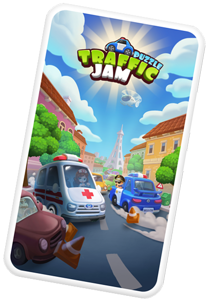 card with traffic jam
